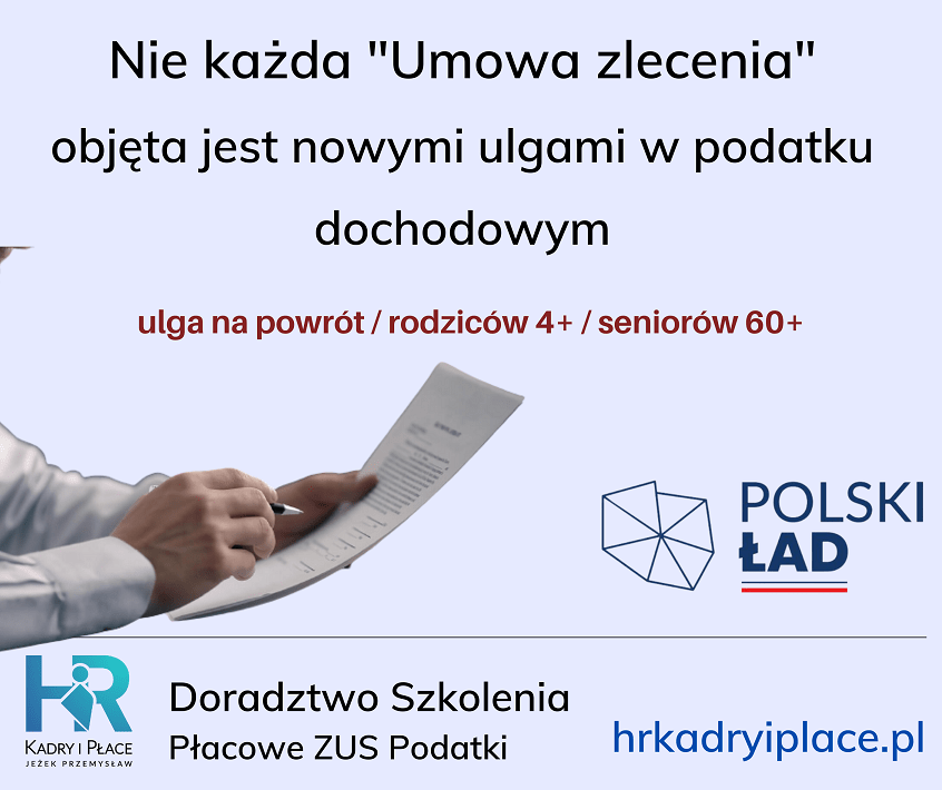 umowa zlecenia nowe ulgi polski lad.