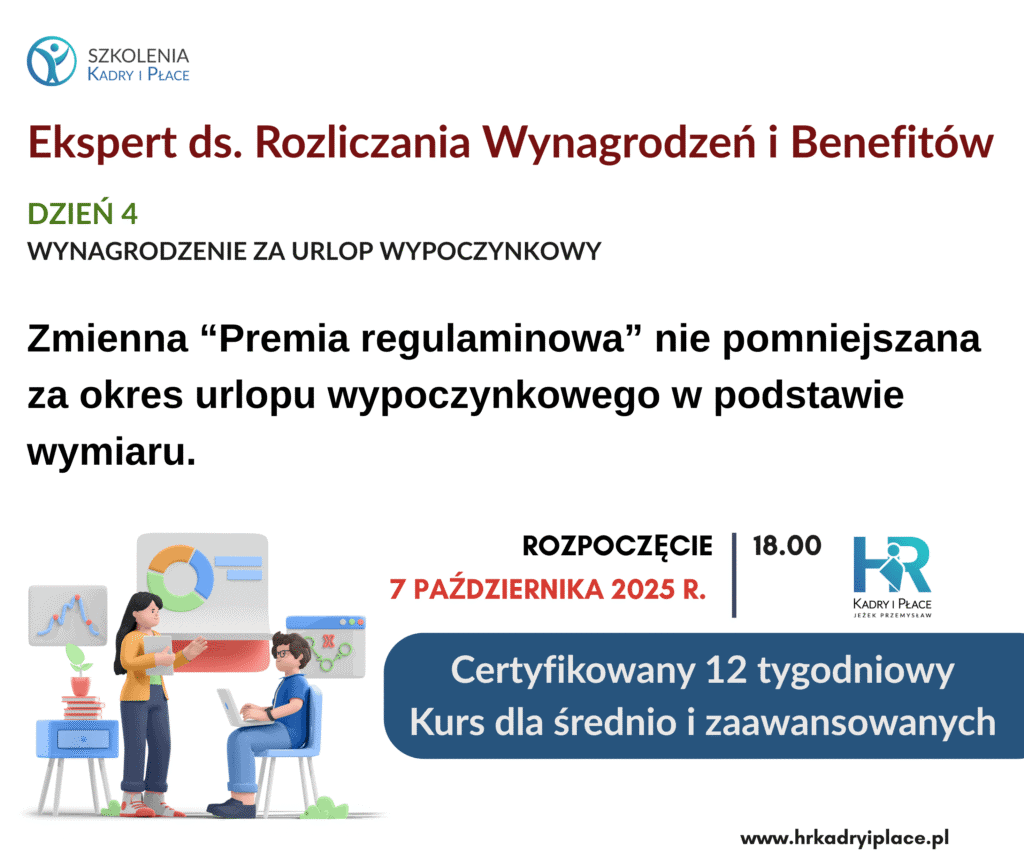 premia regulaminowa w podstawie urlopu